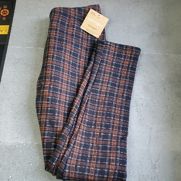 just soft Pants - Just Soft Plaid Pants - Brown and Black